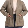 Online Agnes Orinda Agnes Orinda Plus Size Plaid Blazer For Women Lapel Jacket Work Office Single Breasted Blazers