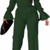 New Rooscier Rooscier Women'S 2 Piece Outfits Wrap V Neck Flounce Long Sleeve Top With Pants Sets