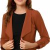 Online Allegra K Allegra K Women'S Notched Lapel Ruched Sleeve Jackets Business Cropped Blazer