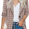 Wholesale HOTOUCH Hotouch Womens Casual Blazers 3/4 Stretchy Ruched Sleeve One Button Work Office Blazer Open Front Jacket S-Xxxl