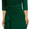 Hot AISIZE Aisize Women'S Retro 3/4 Sleeve Ruched Elegant Business Pencil Sheath Dress