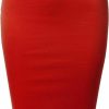 Clearance SSOULM Ssoulm Women'S Work Office Stretchy Fitted Midi Pencil Skirt With Slit And Plus Size