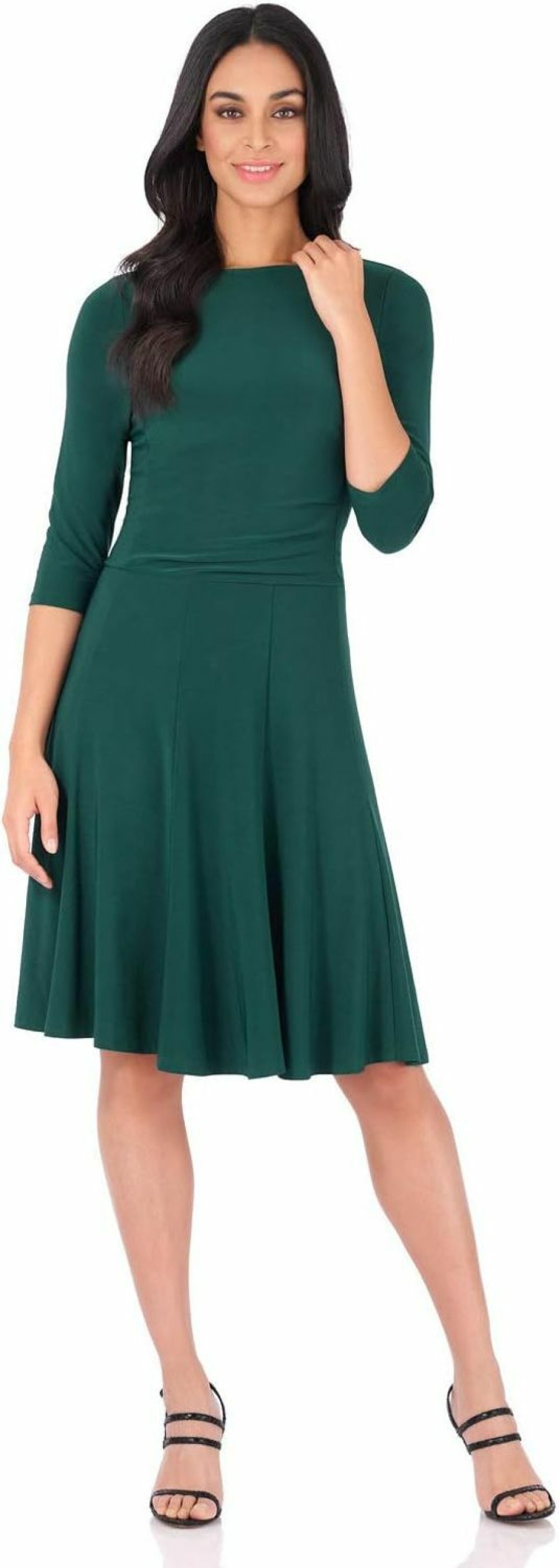 Clearance Rekucci Rekucci Women'S Flippy Fit N' Flare Dress With 3/4 Sleeves