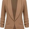 Hot Lock and Love Lock And Love Women 3/4 Sleeve Blazer Open Front Cardigan Jacket Work Office Blazer