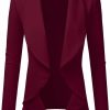 Hot DOUBLJU Doublju Classic Draped Open Front Long Sleeve Business Casual Work Deconstructed Blazer Jackets For Womens With Plus Size