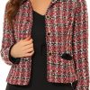 Online Allegra K Allegra K Women'S Winter Fall Tweed Cropped Suit Blazer Vintage Work Office Short Tweed Jacket Coat