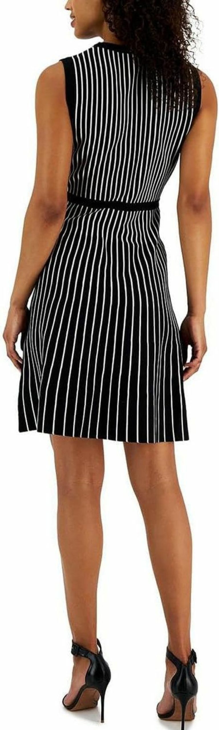 Wholesale Anne Klein Anne Klein Women'S Vertical Stripe Fit & Flare Knit Dress