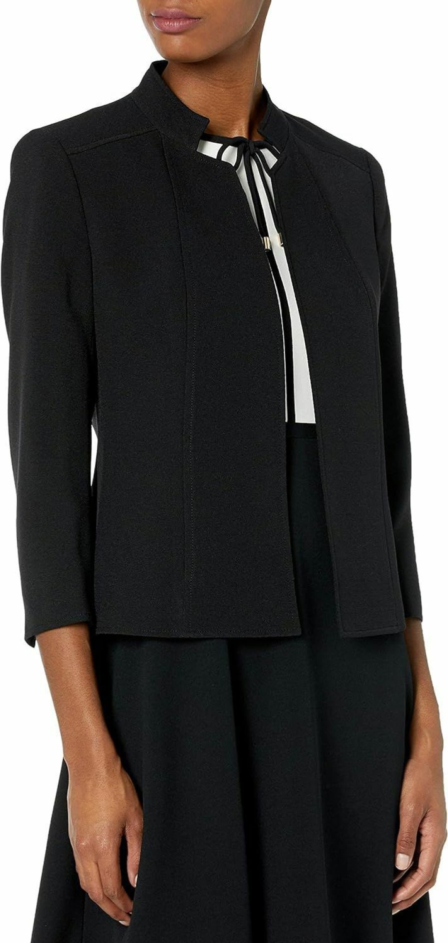 Hot Anne Klein Anne Klein Women'S Stand Collar Open Front Jacket