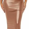 Best Verdusa Verdusa Women'S 2 Piece Outfit Pu Leather Crop Tube Top And Long Bodycon Skirt Sets