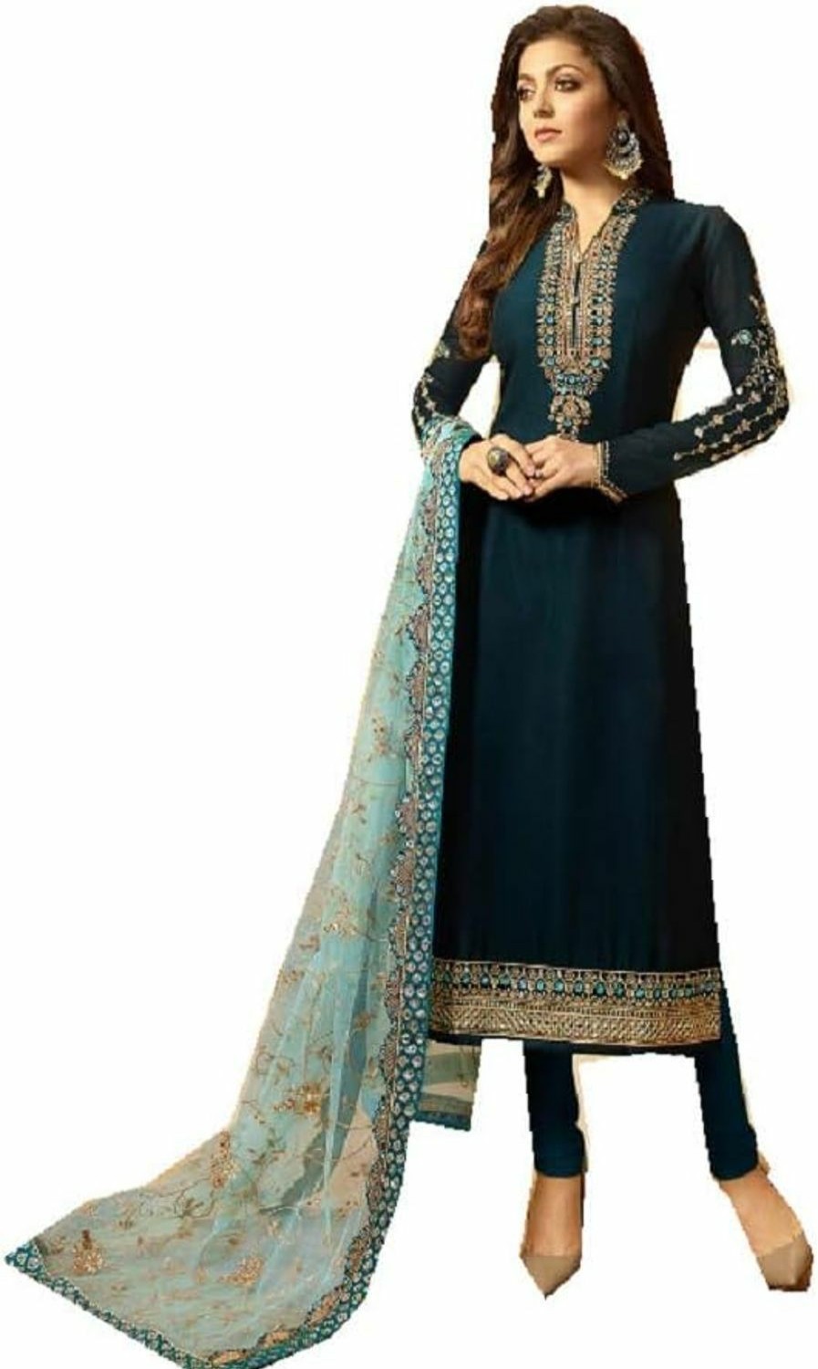 Online Delisa Delisa Designer Wedding Partywear Silk Embroidered Salwar Kameez Indian Dress Ready To Wear Salwar Suit Pakistani Ltn