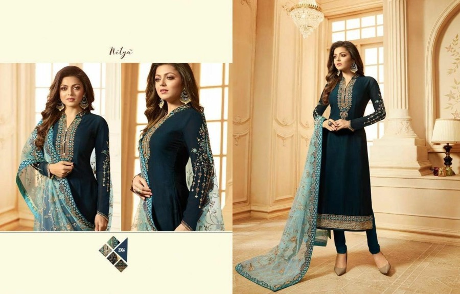 Online Delisa Delisa Designer Wedding Partywear Silk Embroidered Salwar Kameez Indian Dress Ready To Wear Salwar Suit Pakistani Ltn