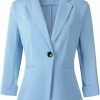 New Beninos Beninos Womens 3/4 Sleeve Lightweight Office Work Suit Jacket Blazer