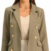 New Allegra K Allegra K Women'S Notched Lapel Double Breasted Long Sleeve Work Office Suit Blazer Jacket