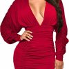 New ycherry Sexycherry Women Sexy Bodycon Dresses Clubwear Elegant Long Sleeve Church Pencil Cocktail African Dress With Zipper