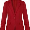 Online LADI TREND Women'S Casual Single Button Front Blazer Ruched 3/4 Sleeve Notched Lapel Office Lightweight Blazers With Pockets