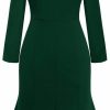 Hot Wedtrend Wedtrend Women'S Bodycon Work Dress Long Sleeve Church Dress Ruffle Business Casual Dress