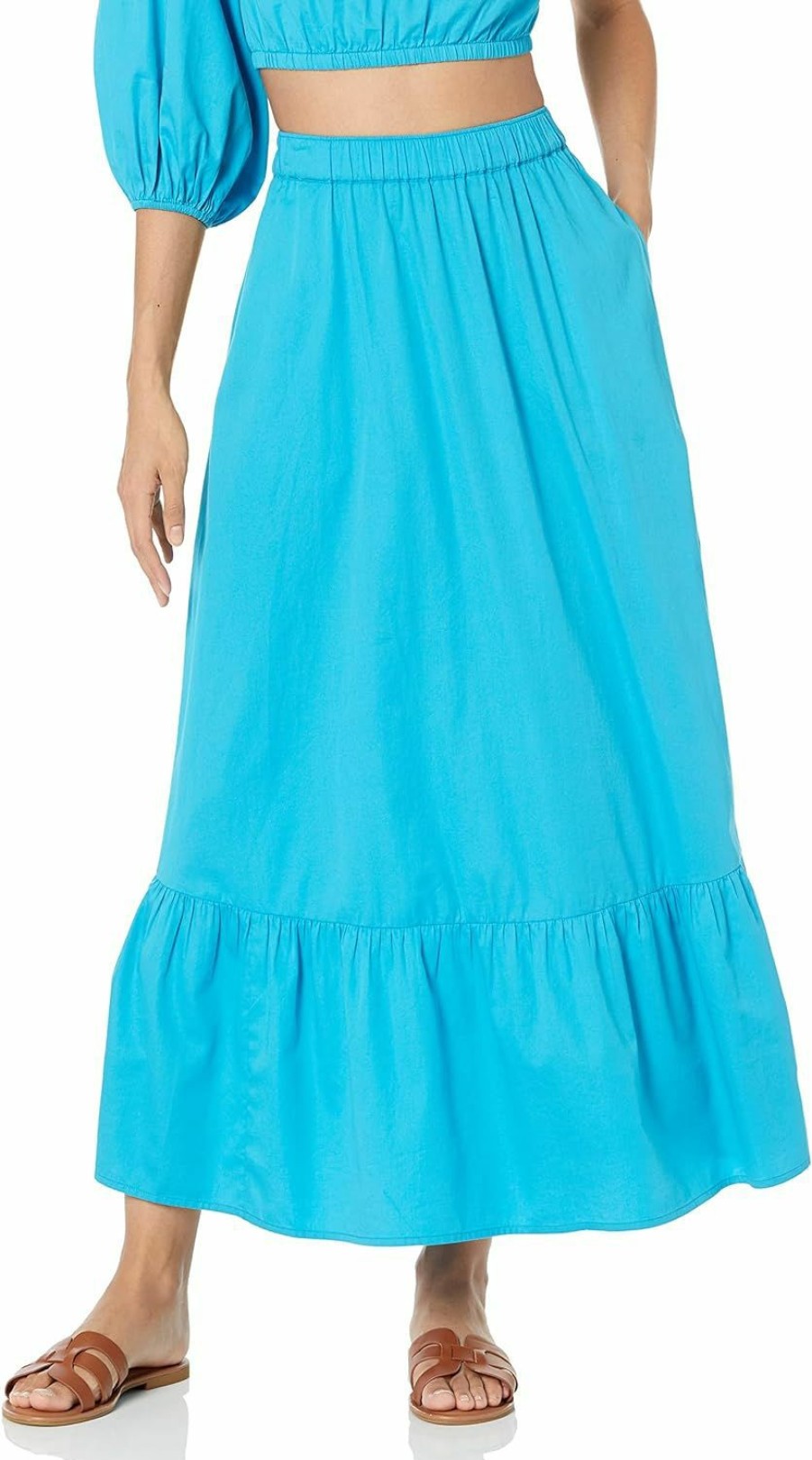 New The Drop The Drop Women'S Anupa Cotton Tiered Midi Skirt