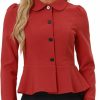 New Allegra K Allegra K Peplum Blazer For Women'S Peter Pan Collar Ruffle Hem Elegant Office Work Blazers