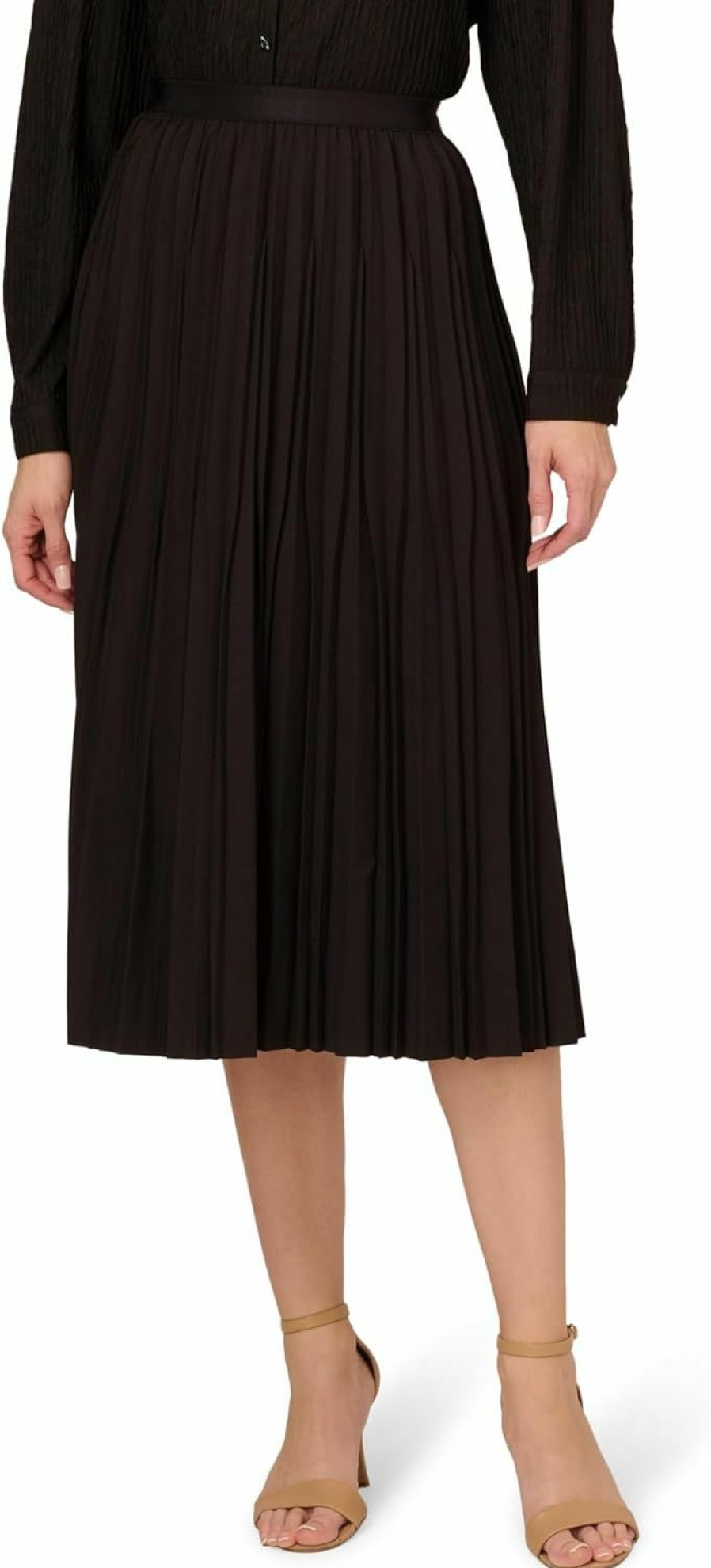 Wholesale Adrianna Papell Adrianna Papell Women'S Solid Variegated Pleated Twill Skirt