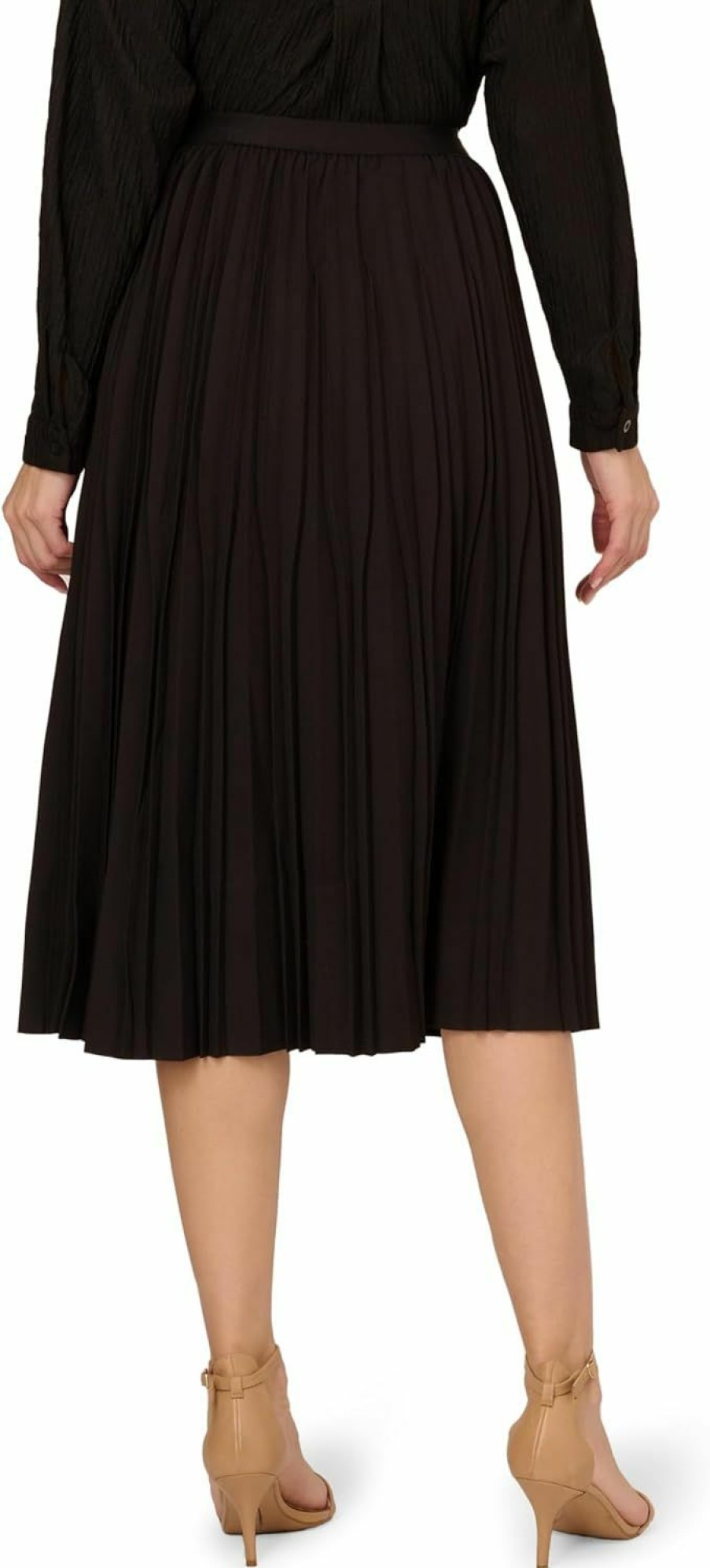 Wholesale Adrianna Papell Adrianna Papell Women'S Solid Variegated Pleated Twill Skirt