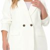 Clearance Agnes Orinda Agnes Orinda Plus Size Blazers For Women Lapel Button With Pockets Office Work Jackets Blazer