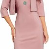 Hot GRACE KARIN Grace Karin Women'S 2024 Formal Office Business Work 2 Piece Outfits Midi Pencil Dress With 3/4 Sleeve Jacket Suit Sets