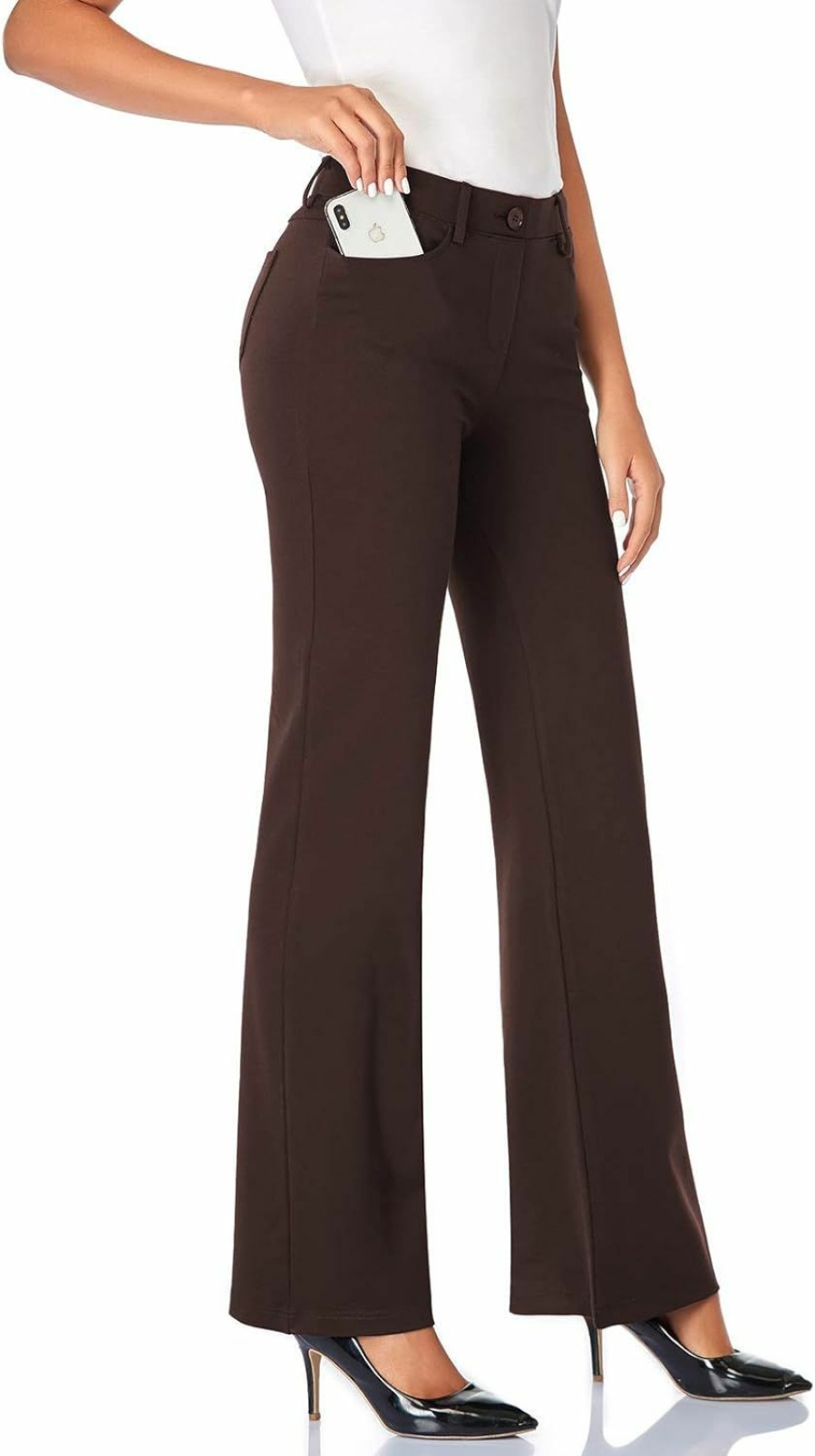 New Tapata Tapata Women'S 28''/30''/32''/34'' Stretchy Bootcut Dress Pants With Pockets Tall, Petite, Regular For Office Work Business