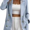 Wholesale Lueluoye Lueluoye Women'S Casual Blazers Long Sleeve Open Front Gold Button Work Office Blazer Jackets With Pockets S-2Xl