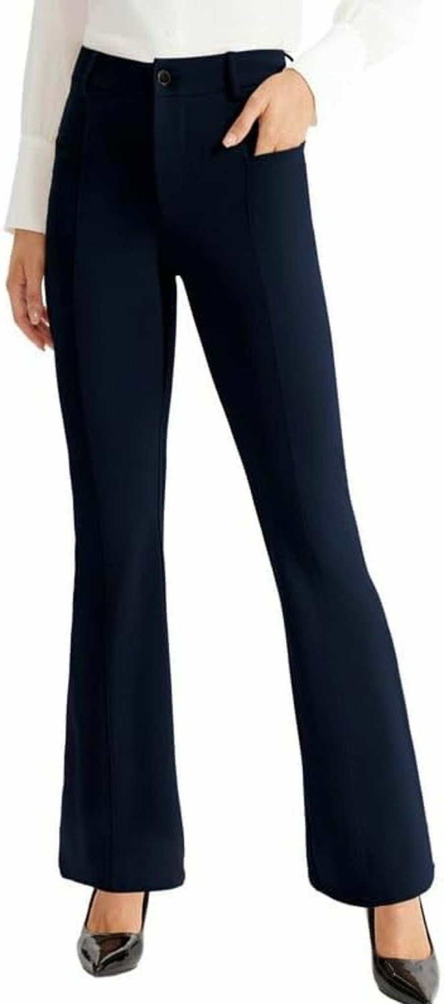 Best VQW Womens Dress Pants With Pockets 29"/31" Stretch Work Pants For Women Bootcut Leg Slacks For Business Office Casual