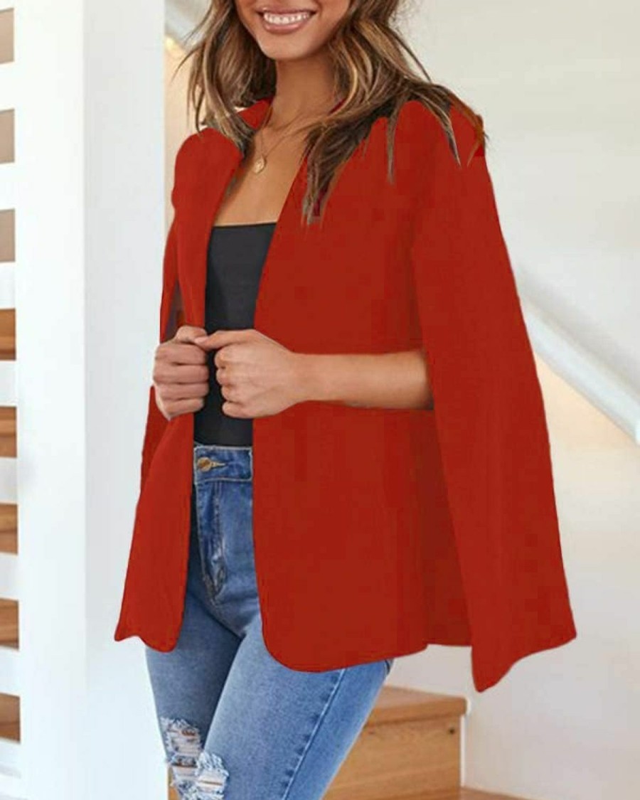 Best Flybony Flybony Cape Sleeve Blazer Jackets For Women Elegant Casual Cape Coat