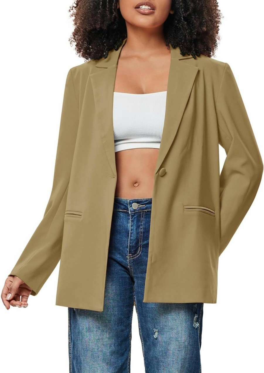 Clearance Micoson Micoson Womens Casual Oversized Blazers Work Office Suit Jackets Open Front Blazer Cardigan