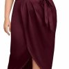 Wholesale Hanna Nikole Hanna Nikole Women'S Plus Size One Shoulder Bodycon Dresses Glitter Wrap Hem Belted Cocktail Midi Dress