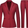 Online Lamgool Lamgool Women'S 2 Piece Business Suit Single Breasted Blazer Pant Set Slim Fit For Work Office Daily Wear