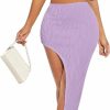 Online Verdusa Verdusa Women'S 2 Piece Outfits One Shoulder Crop Top And Split Bodycon Skirt Sets