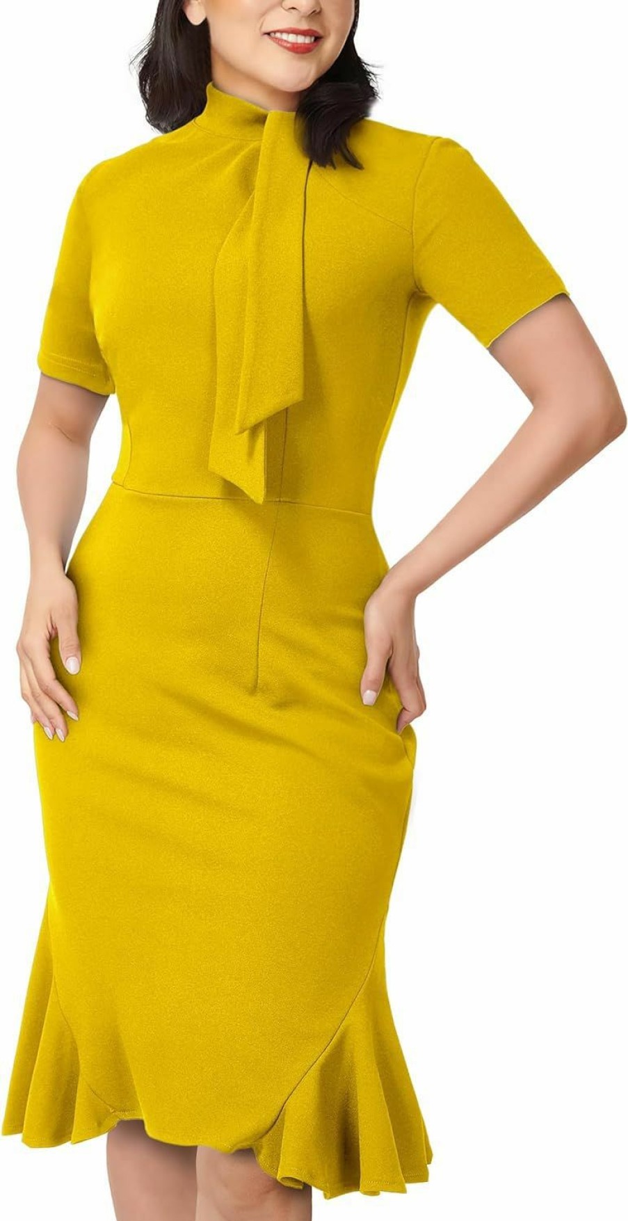 Wholesale AISIZE Aisize Women'S 1950S Vintage Tie Neck Cocktail Bodycon Pencil Dress