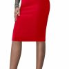 Hot Amazon Sweet Hearts Pencil Skirt For Women - Xs-Xl - Below Knee Office Midi Bodycon Stretch Basic Skirt Made In Usa