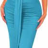 New HUUSA Huusa Women'S Sexy 2 Piece Skirt Sets Elegant Bodycon Maxi Dress Sleeveless Tank Shirt Tops High Waist Ruched Slit Long Dress