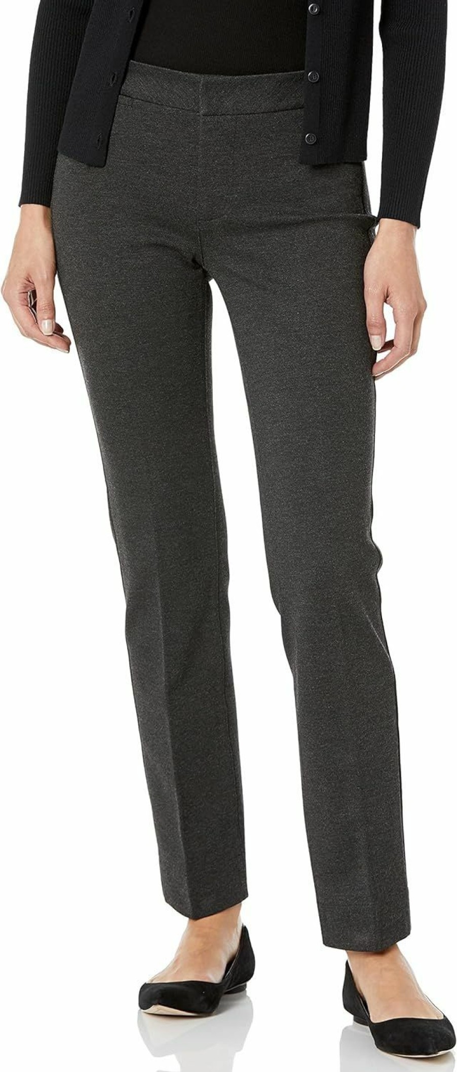 Clearance NYDJ Nydj Women'S Petite Ponte Trouser Pant, Charcoal Heather, 10P