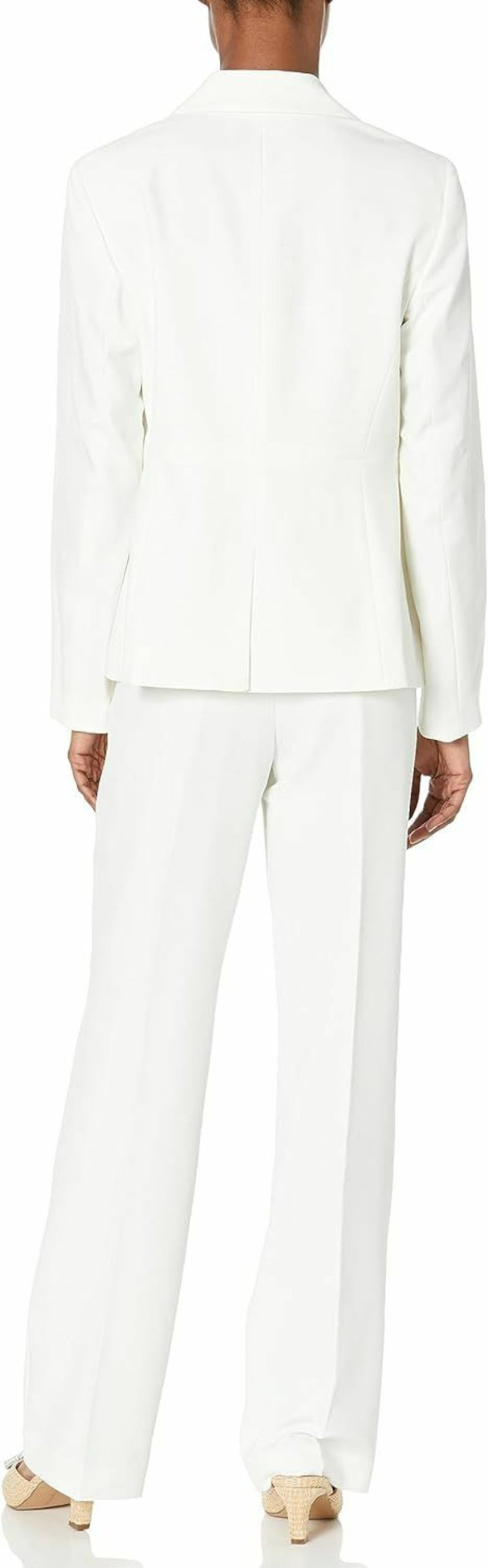 Clearance Le Suit Women'S Contrast Lapel Jacket/Pant Suit