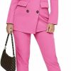 Best Kafiloe Women Double Breasted Blazer Set Formal 2 Piece Pants Outfits Long Sleeve Bussines Suit Set For Work Office