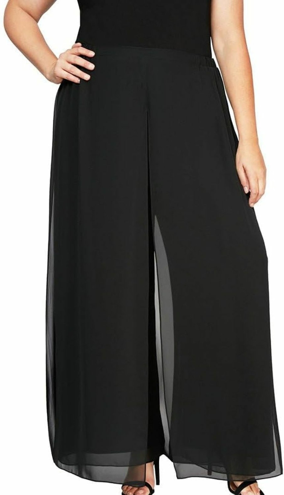 Best Alex Evenings Alex Evenings Women'S Full Length Wide Leg Dress Pant Size And Plus Petite