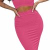 Hot GOBLES Gobles Women'S Sexy Summer Outfits Bodycon Tank Top Midi Skirt 2 Piece Dress