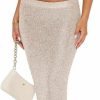 Best Naileksi Women Sexy Glitter Knit 2 Piece Outfits Sequin Slim Fit Crop Cami Top Sparkle Maxi Bodycon Skirt Set Clubwear