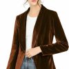 New Allegra K Allegra K Women'S Christmas Office Coat Solid Shawl Collar 1 Button Velvet Blazer