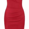 Hot MUXXN Muxxn Women'S Short Sleeve Wrap V Neck Midi Bodycon Vintage Formal Work Dress