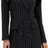 Best AMIMIV Women'S 2 Piece Striped Outfit Sets Cropped Blazer And Sleeveless Lapel Double Dreasted Halter Dress Suit With Pockets