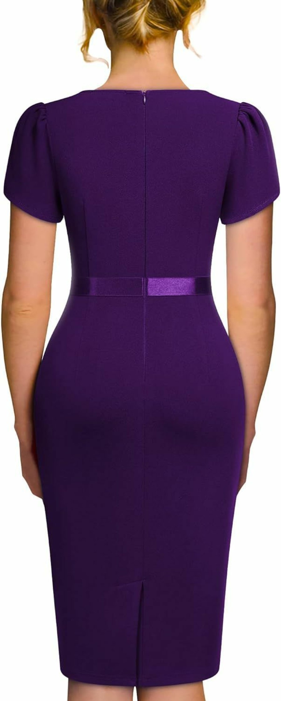 Clearance AISIZE Aisize Women'S Elegant Puff Sleeves Keyhole Neck Cocktail Party Pencil Dress