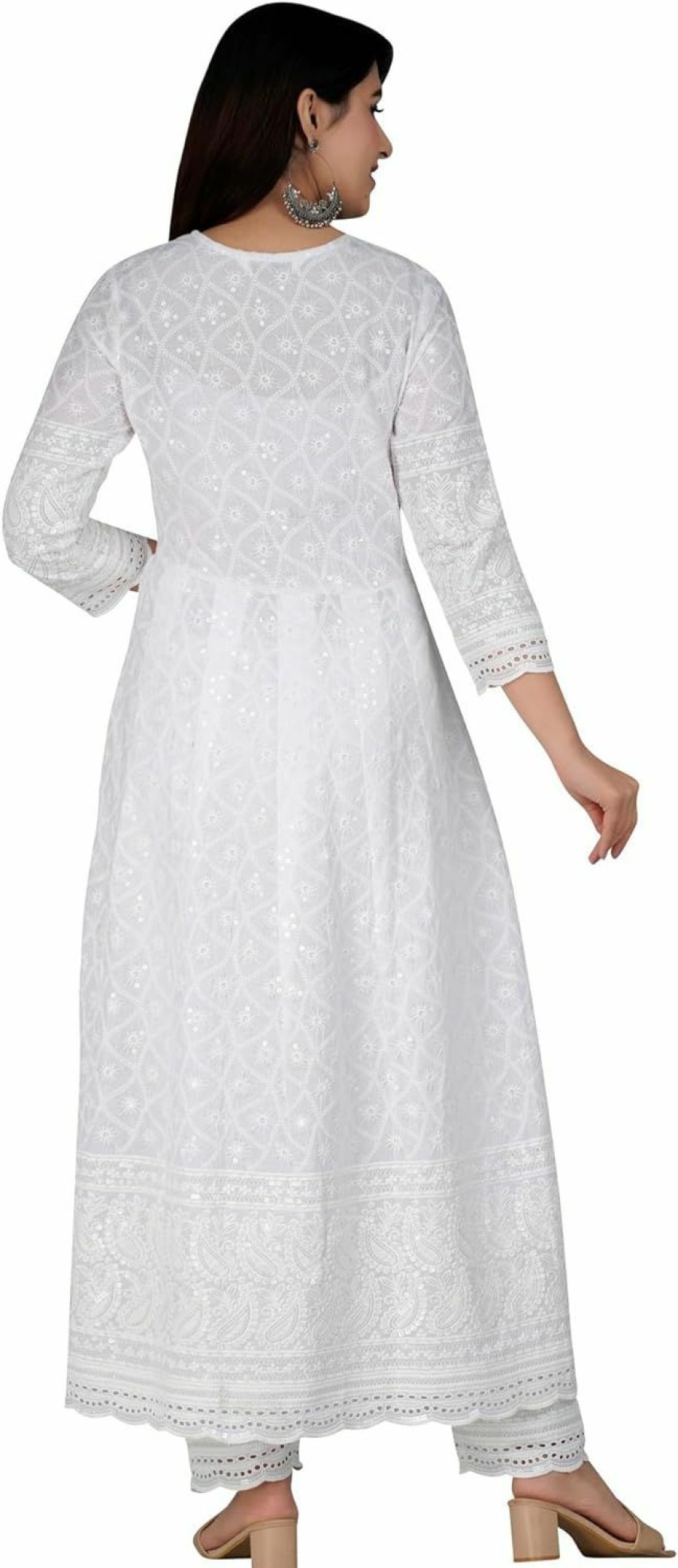 Hot JG JAI GOVINDAM Chikankari Cotton Indian Kurti For Women Summer Dress Kurta Pant With Dupatta Set Pakistani Long Kurta