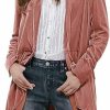 Clearance Beebeauty Women Ruffled Asymmetric Long Velvet Blazers Coat Casual Jackets