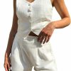 Best Floerns Floerns Women'S 2 Piece Outfit Business Sleeveless Vest Blazer With Shorts Set